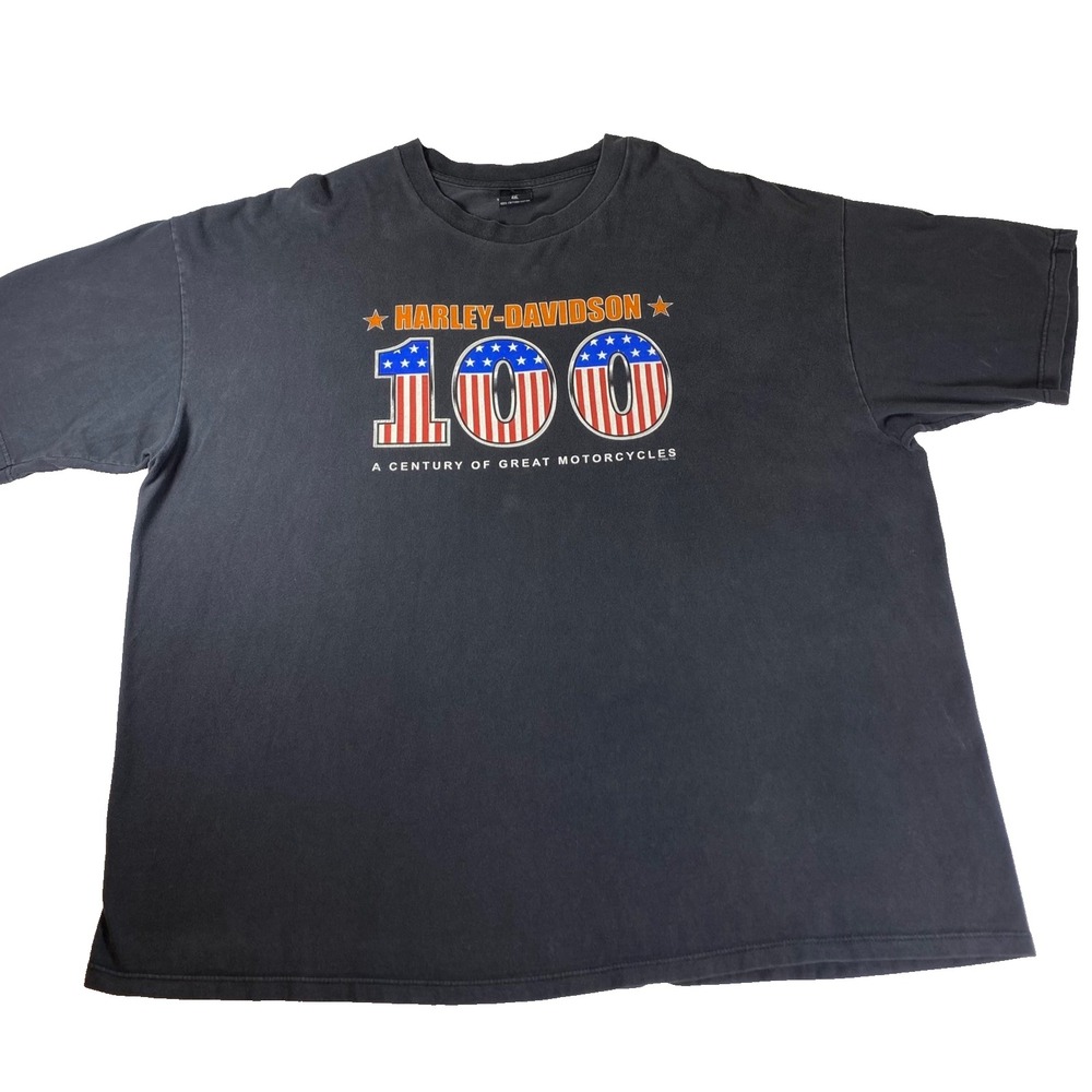 Harley Davidson 100th Anniversary T Shirt 4XL Mens Black Graphic Tee